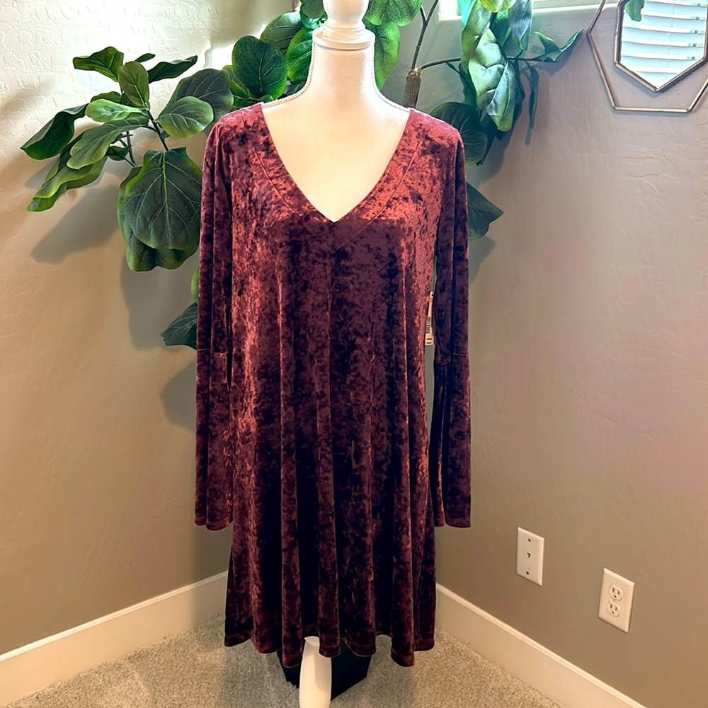 Maroon Velvet Dress
